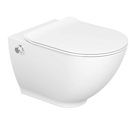 Унитаз подвесной beWash Granville HRKA054H1VE0W5SZ0 безободковый, с функцией биде Унитаз подвесной beWash Granville HRKA054H1VE0W5SZ0 безободковый, с функцией биде