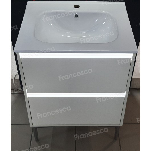 Тумба с раковиной Francesca Avanti Panda 60,DR-04-60, напольная, с подсветкой, бежевая Тумба с раковиной Francesca Avanti Panda 60,DR-04-60, напольная, с подсветкой, бежевая