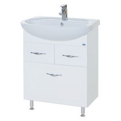 Тумба с раковиной Bellezza Стелла 65 2 ящика с бельевой корзиной