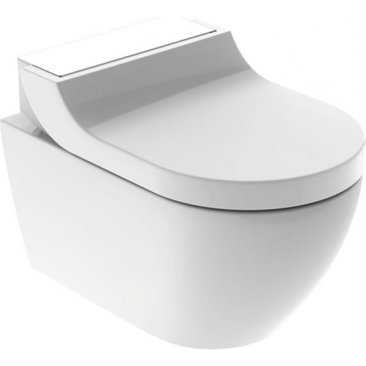 Унитаз подвесной Geberit AquaClean Tuma Comfort 146.294.SI.1 вставка белое стекло