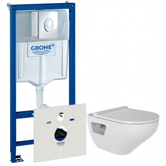 Комплект Инсталляция Grohe Rapid SL 4 в 1 с кнопкой смыва + Унитаз подвесной Bien Ion безободковый, с биде Комплект Инсталляция Grohe Rapid SL 4 в 1 с кнопкой смыва + Унитаз подвесной Bien Ion безободковый, с биде