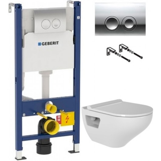Комплект Инсталляция Geberit Duofix Delta 3 в 1 с кнопкой смыва + Унитаз подвесной Bien Ion безободковый, с биде Комплект Инсталляция Geberit Duofix Delta 3 в 1 с кнопкой смыва + Унитаз подвесной Bien Ion безободковый, с биде