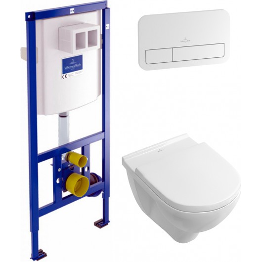 Комплект Унитаз Villeroy & Boch O'Novo + Инсталляция Villeroy & Boch + Кнопка смыва белая Комплект Унитаз Villeroy & Boch O'Novo + Инсталляция Villeroy & Boch + Кнопка смыва белая